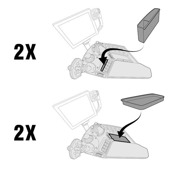 BUNDLE 2x Ablagefach groß & 2x Ablagefach klein Passend für Fendt 500 / 700 / 800 / 900 /1000 / SCR - S4  Power / Profi / Profi Plus